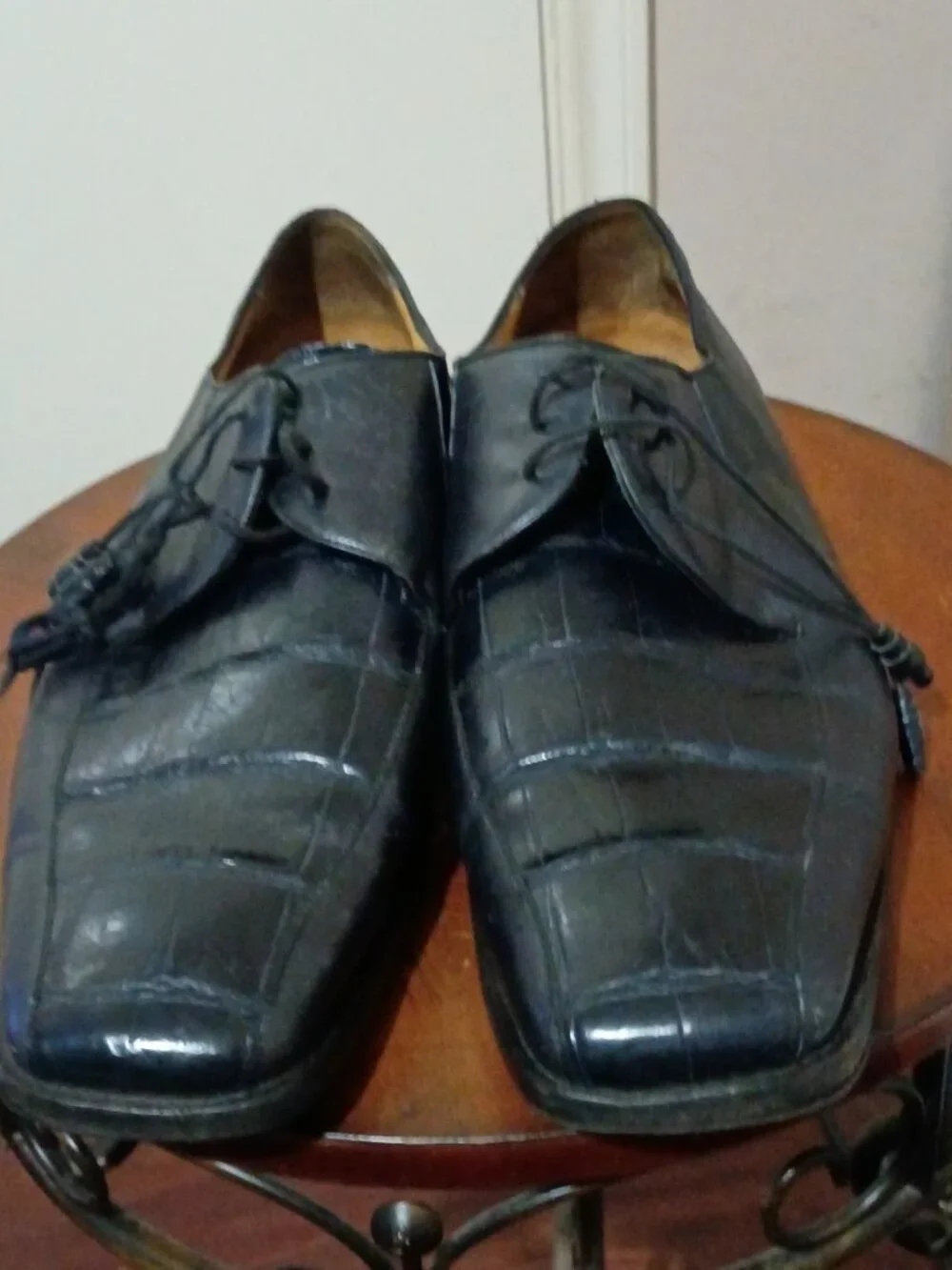 Mezlan Giovanni Black Leather Square Toe Oxford Men’s Dress Shoes Size 13B